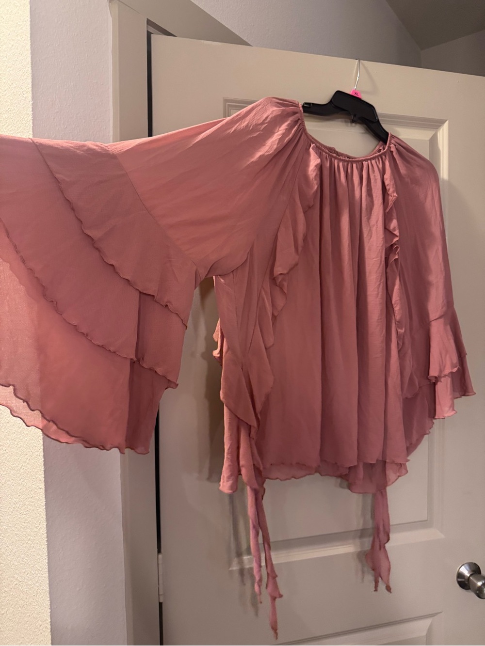 torrid Dusty Rose Peasant Blouse with Ruffle Details